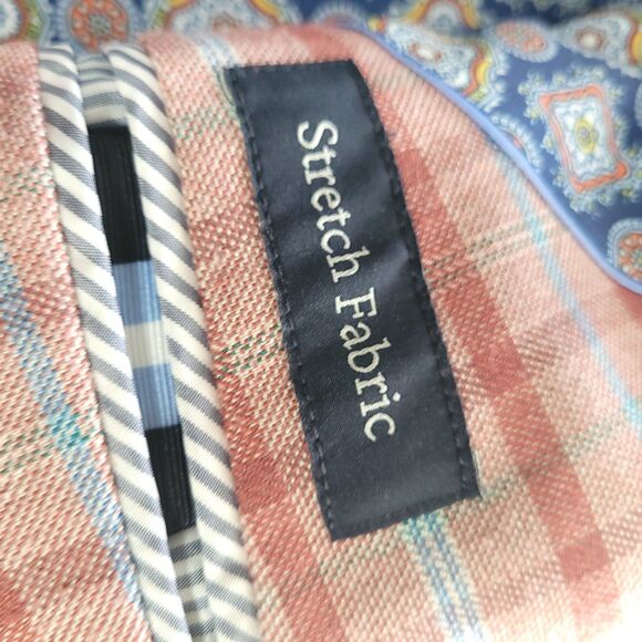 Plaid 2 Button Tailorbyrd Sportscoat Burnt Orange 46R Blazer Stretch Fabric Prep - Picture 9 of 16